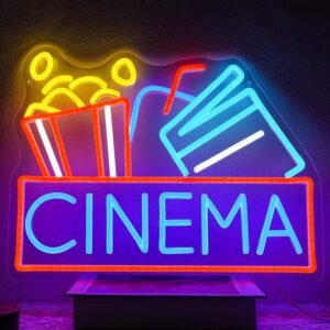 Cinema Neon Sign – Dimmable LED Movie Theatre Wall Light for Home Theatre, Film Room, Movie Night, Bar & Man Cave Decor