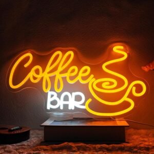 Coffee Bar Neon Sign – Dimmable LED Coffee Cup Wall Light for Café, Coffee Shop, Restaurant, Kitchen & Home Bar Decor