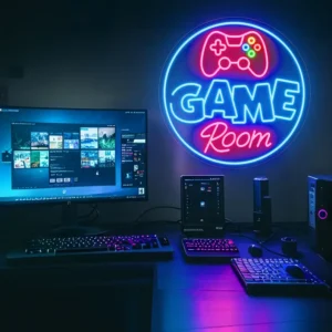 Gaming Neon Sign for Game Room | LED Game Room Wall Light - 36In x 36In