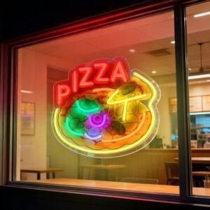 Pizza Neon Sign – Dimmable USB LED Wall Light for Pizzeria, Restaurant, Café, Food Truck & Kitchen Décor