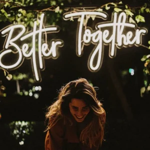 Better Together Neon Sign – Warm White LED Light for Wedding Decor