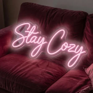 Stay Cozy Neon Light – Warm Pink Glow Sign for Cosy Corners & Cafés