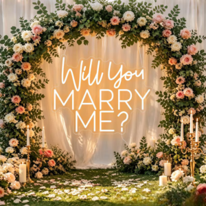 Will You Marry Me LED Neon Sign – Proposal Backdrop & Decor Light - 36In x 36In